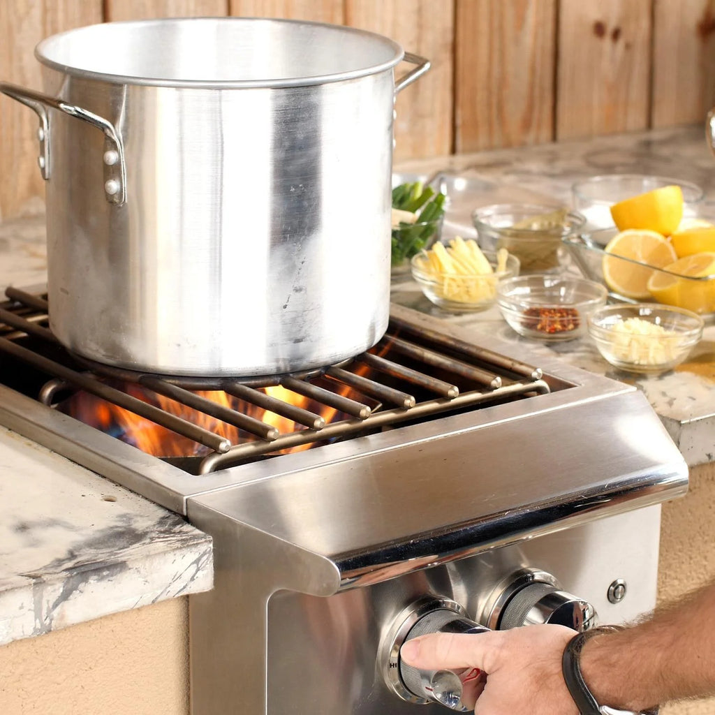 Built-In Liquid Propane Power Burner With Wok Ring, Stainless Steel Lid S6213