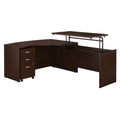 Mocha Cherry L Shaped Desk Office Set D57161