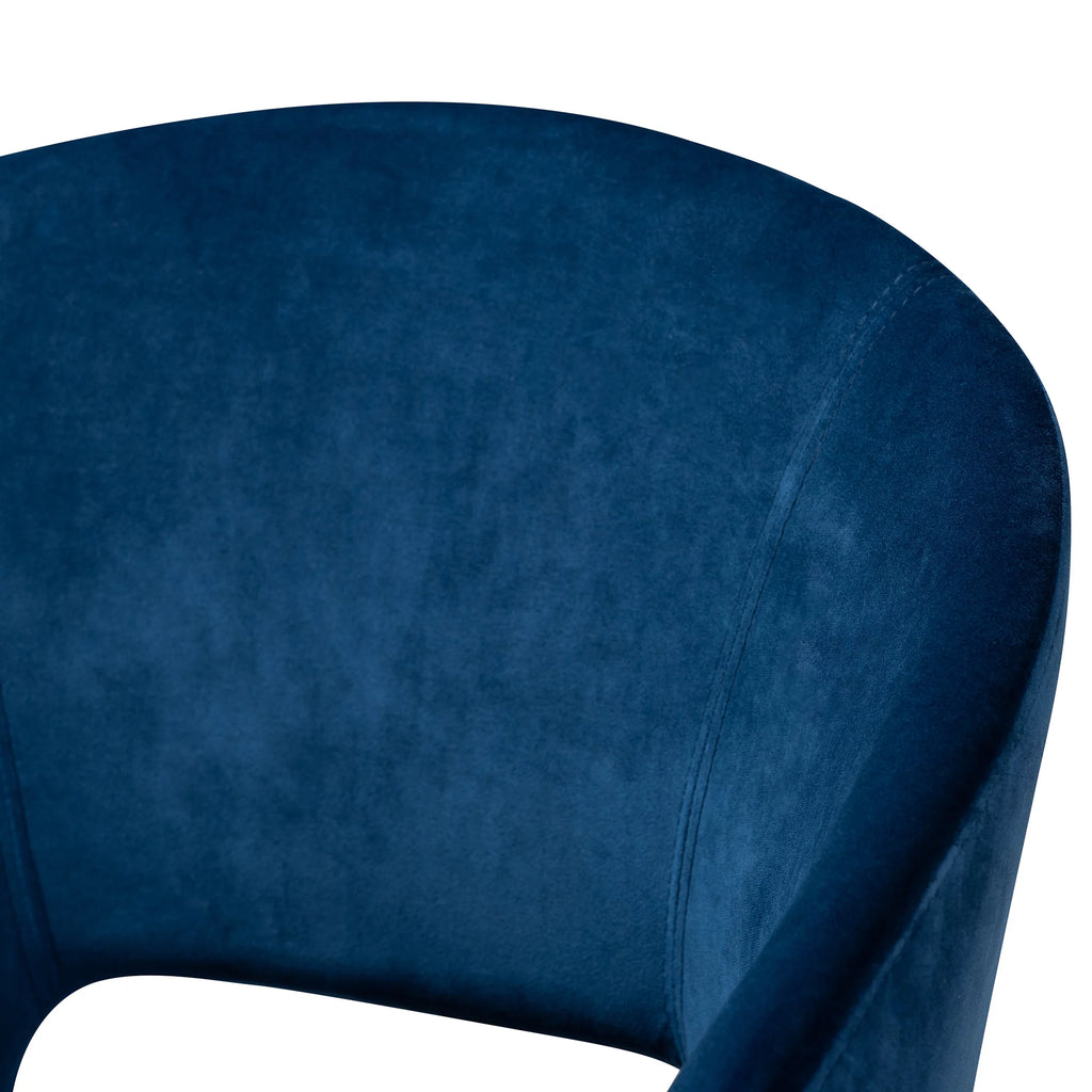 Navy Blue Velvet Upholstered Dining Chair L305