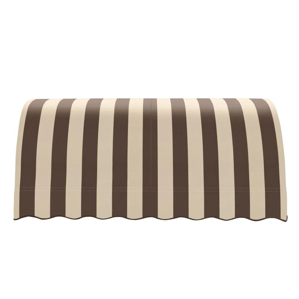 10.375 ft Fixed Awning Acrylic Fabric, Brown/Tan Stripe F795189