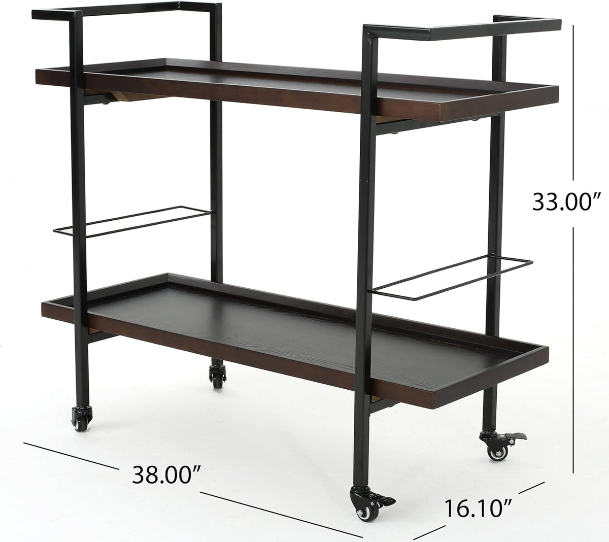 Dark Walnut Wooden Bar Cart W352