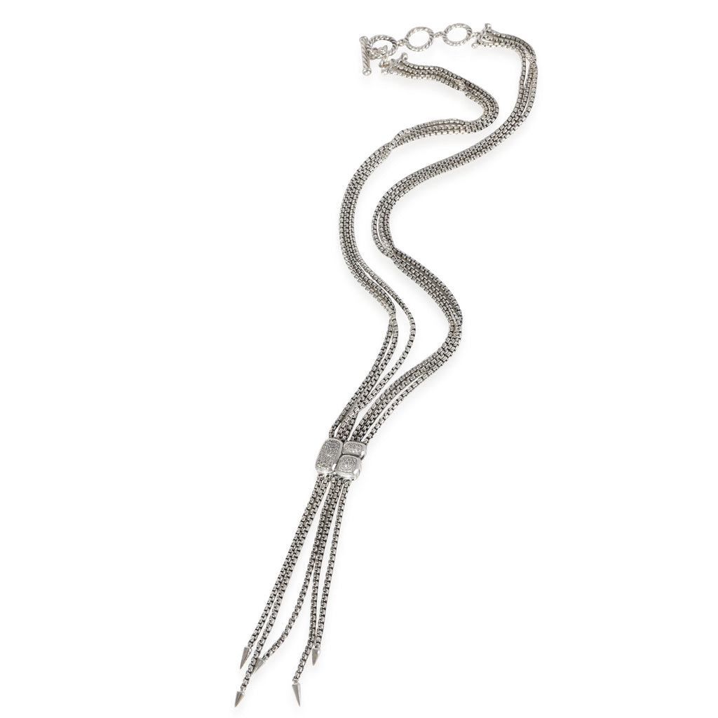 Sterling Silver Confetti Diamond Lariat Necklace F346684