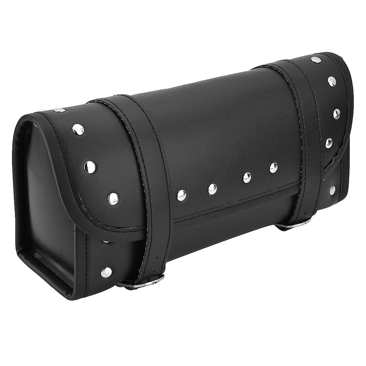 Black Pu Leather Motorcycle Tool Bag Saddlebag Y804289