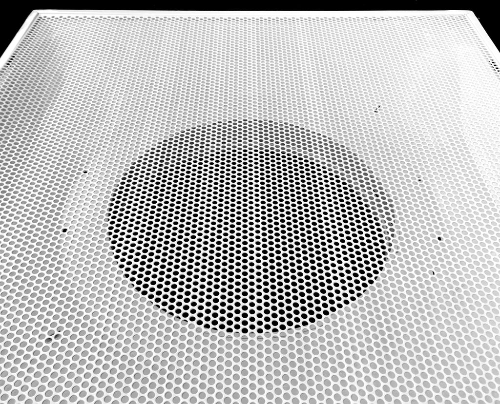 24x22 T-Bar Drop Ceiling Perforated Return Grill with Metal Back Casing and 6x22 Collar S988292