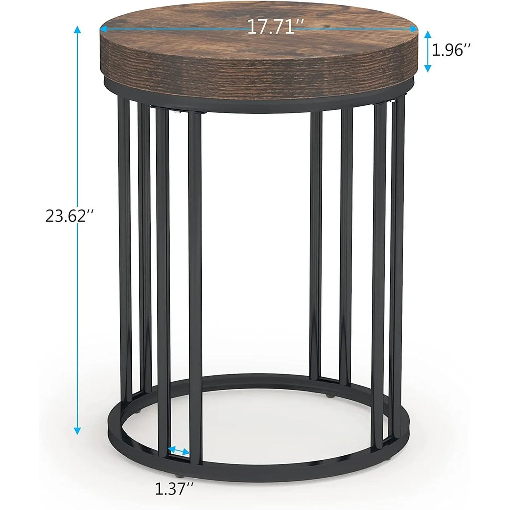2 Tier Wood Round End Table P953014