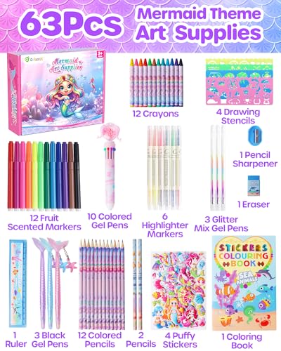Scented Washable Markers 63Pcs Arts and Crafts Set V11428