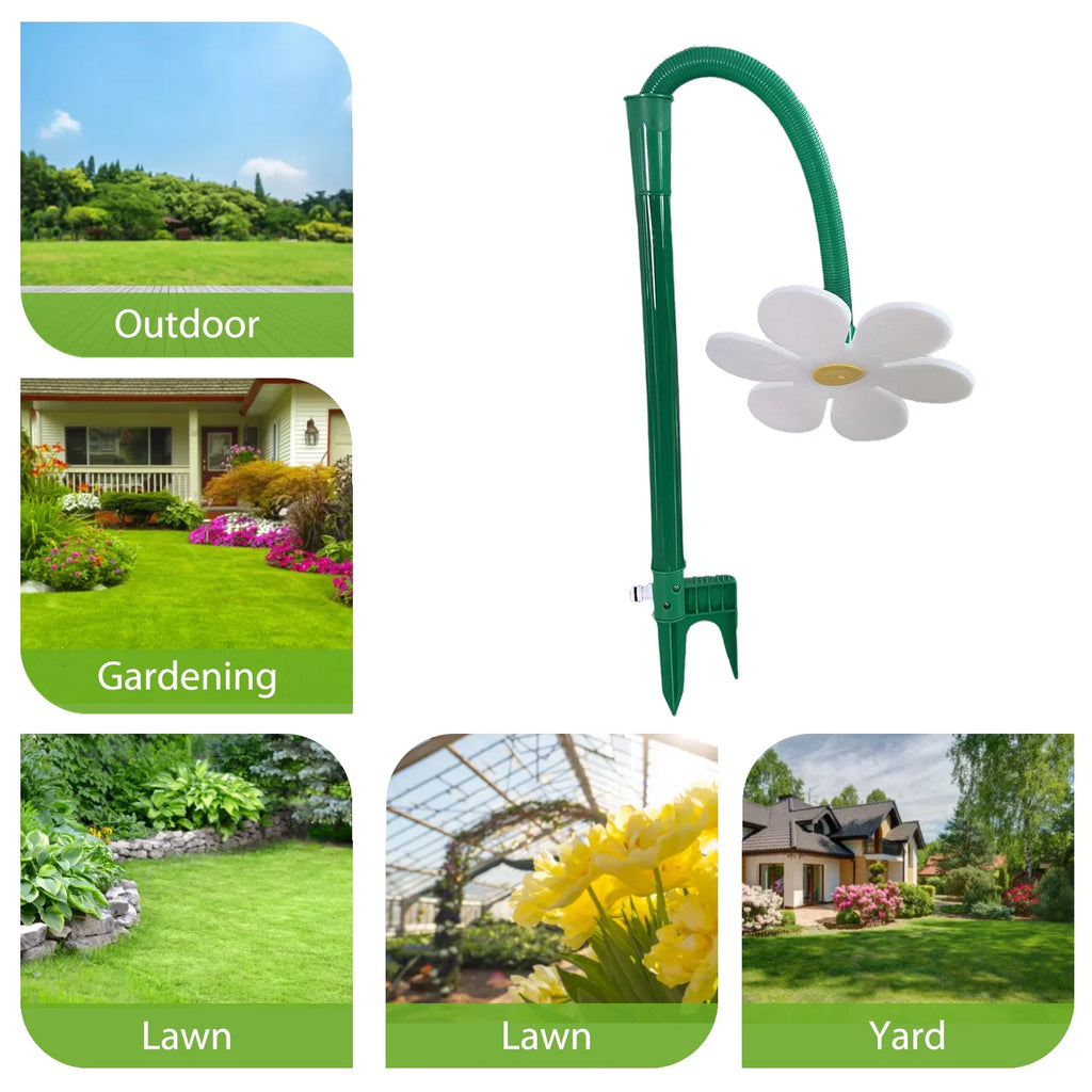 Flower Shaped Dancing Sprinklers Lawn Watering with 2pcs Adapter (White) Z889194
