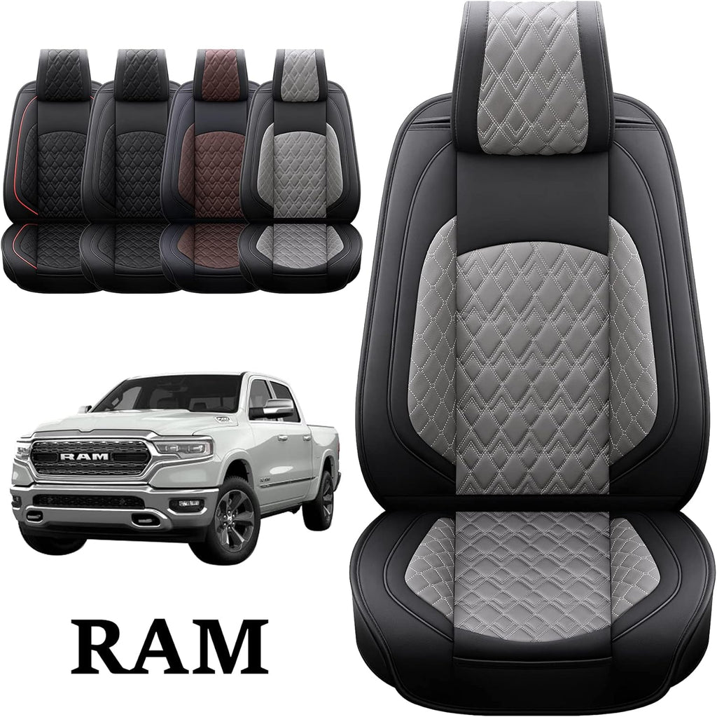 2 Pcs Front Waterproof Synthetic Leather Car Seat Covers U798498