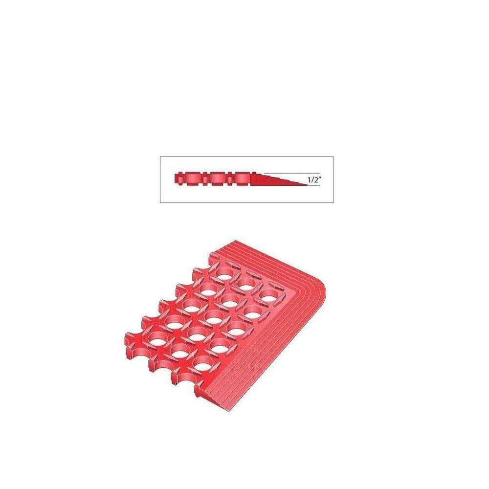 Red Grease-Proof Rubber Kitchen Mat X8763