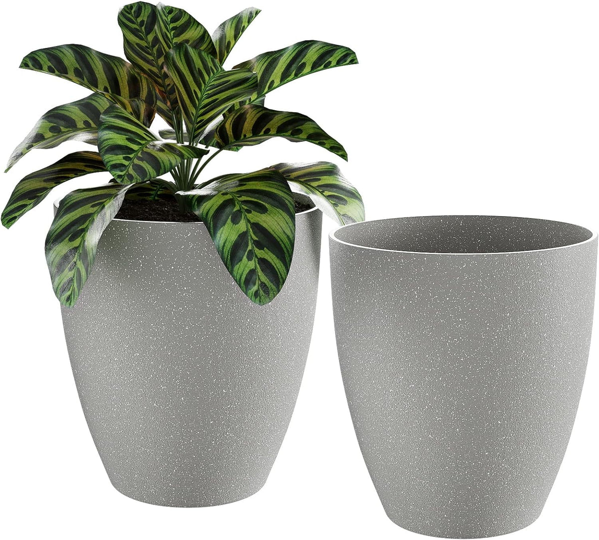 10 Inch Plant Pots Set of 2 with Drainage Hole P515159