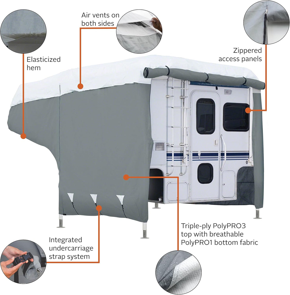 Deluxe Camper Cover, Fits 6' - 8' Campers C966732