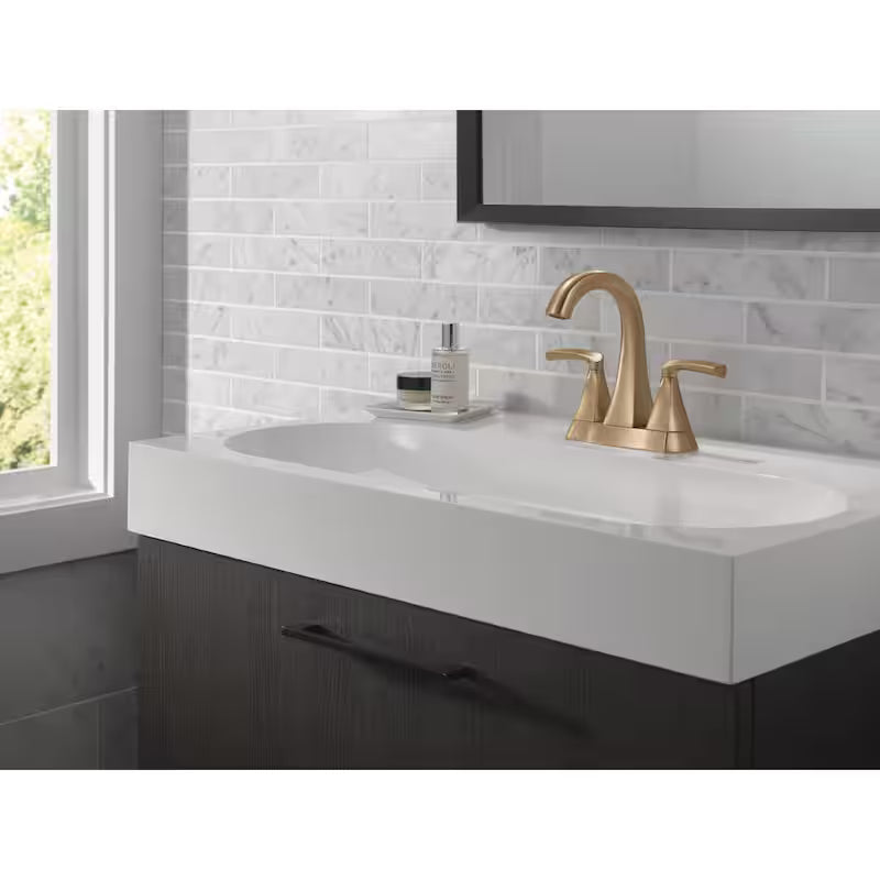 4 in. Centerset Double-Handle Bathroom Faucet in Champagne Bronze N451