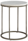 Rectangular End Table with White Marble Top Z1862