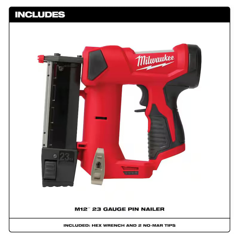 12-Volt 23-Gauge Cordless Pin Nailer with Two 1.5 Ah Compact Battery Packs N65771