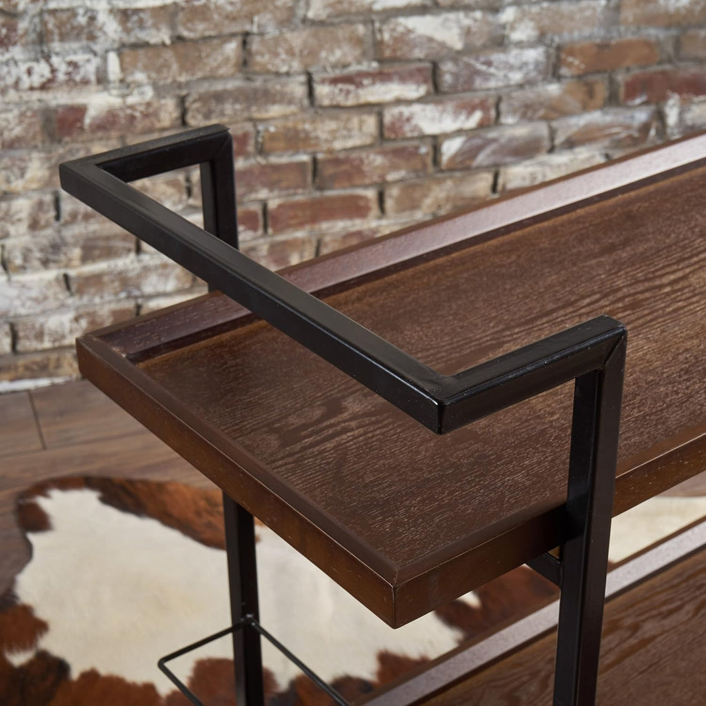 Dark Walnut Wooden Bar Cart W352