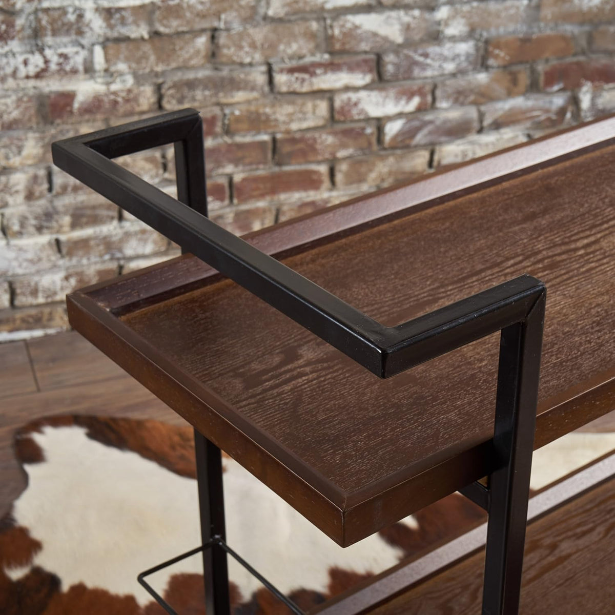 Dark Walnut Wooden Bar Cart W352
