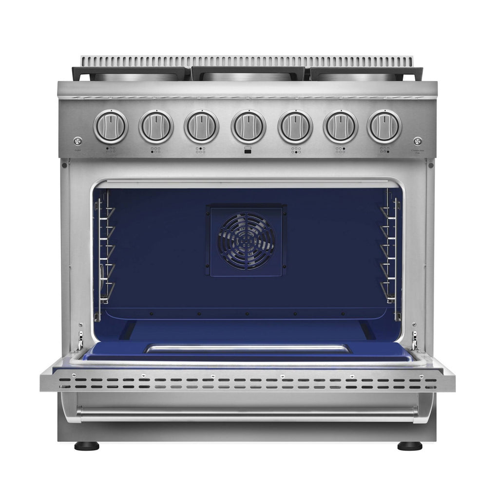 36 in. Recessed Gas Stove Cooktop with 5 Sealed Burners in Stainless Steel T146028