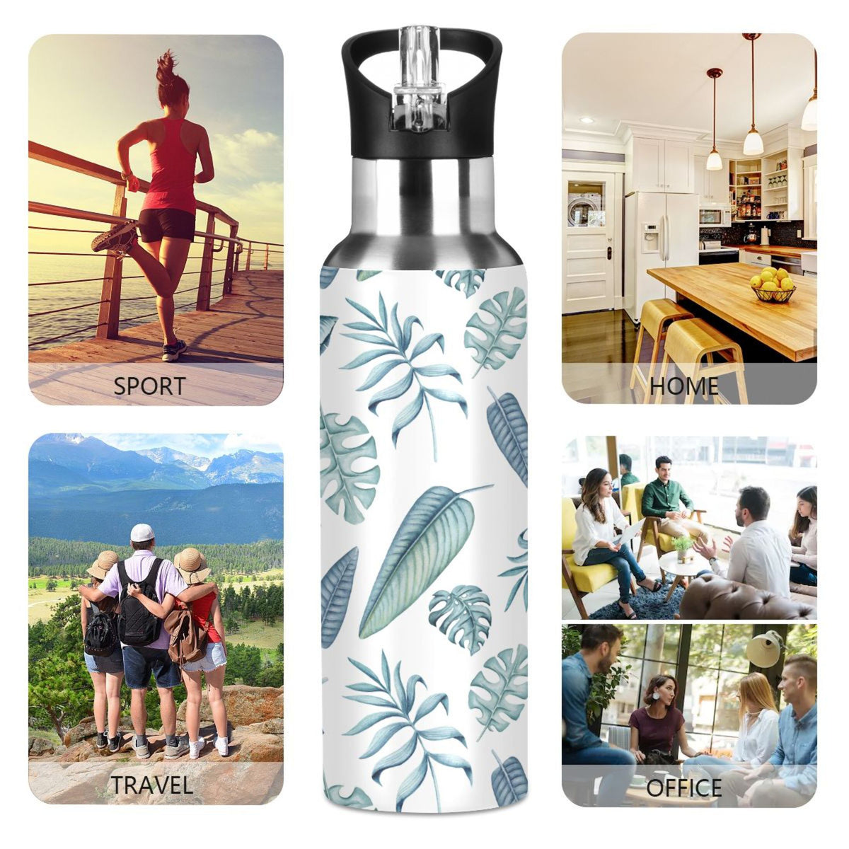 Insulated Stainless Steel Water Bottle with Straw Lid 20 oz D14403