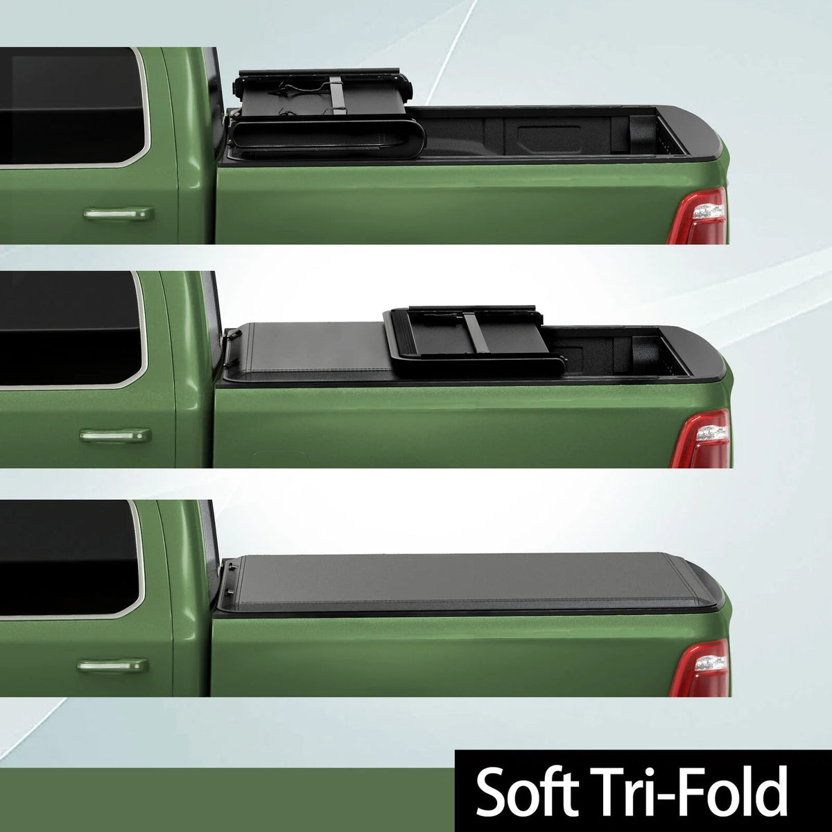 6ft Soft Tri-fold Truck Bed Tonneau Cover with led lamp R8712