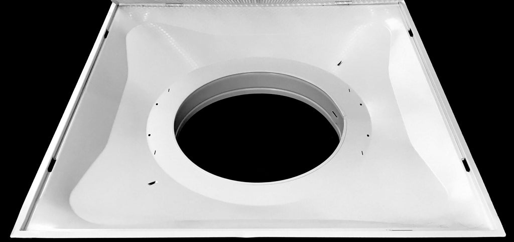 24x22 T-Bar Drop Ceiling Perforated Return Grill with Metal Back Casing and 6x22 Collar S988292