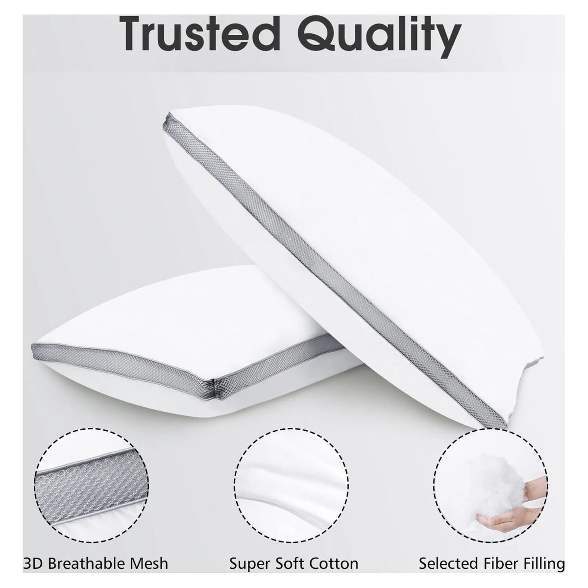 2 Pack Cotton Down Alternative Queen Size Pillows B281396