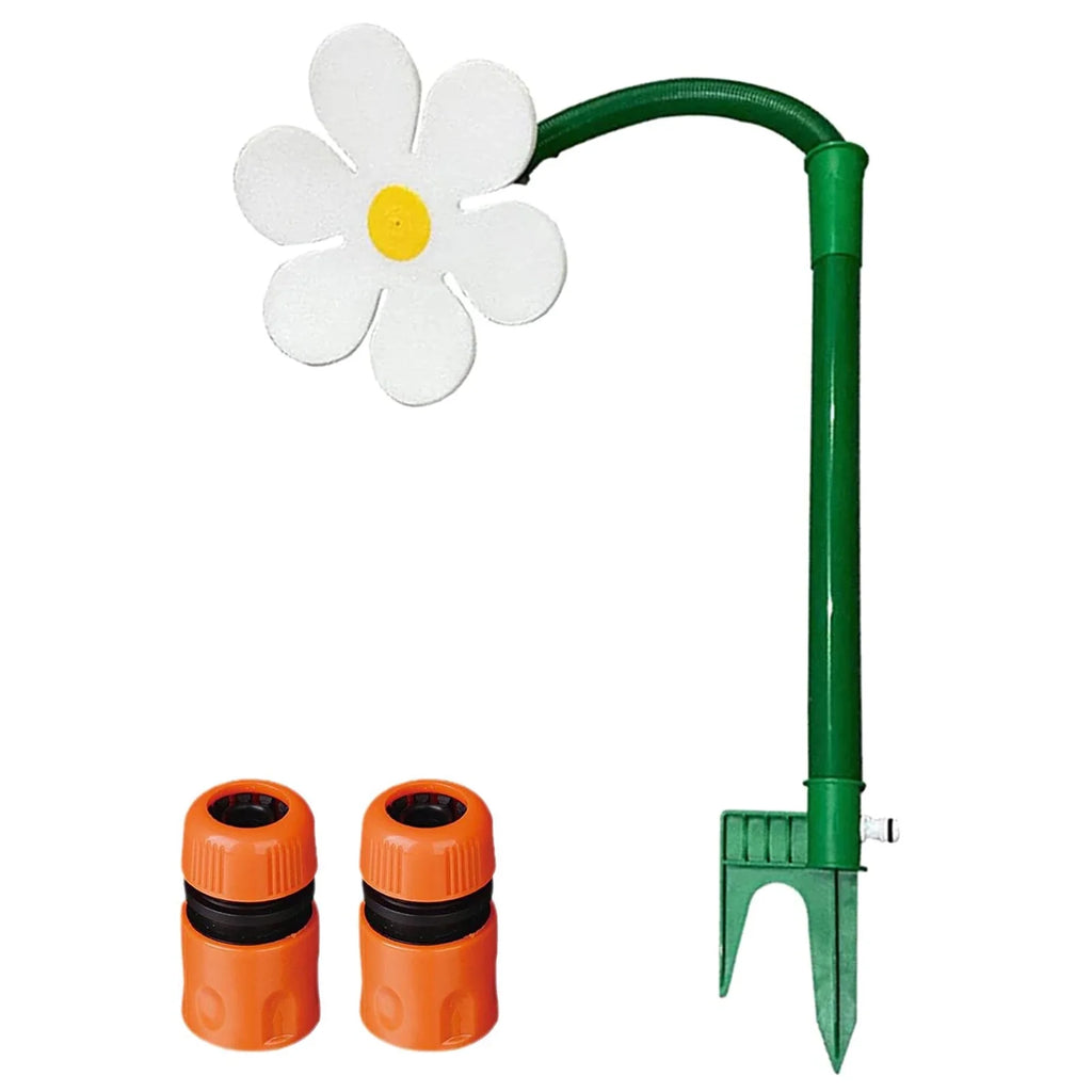 Flower Shaped Dancing Sprinklers Lawn Watering with 2pcs Adapter (White) Z889194