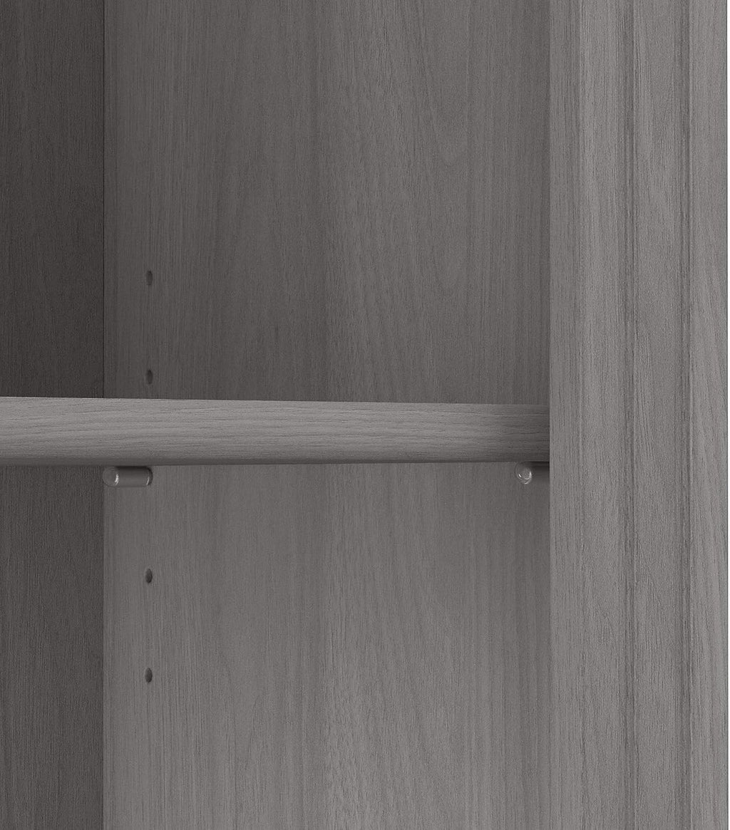 Set of 2 Tall 5 Shelf Bookcase, Modern Gray K990