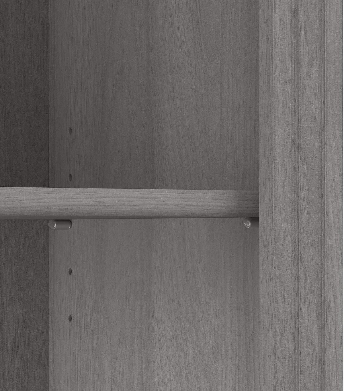 Set of 2 Tall 5 Shelf Bookcase, Modern Gray K990