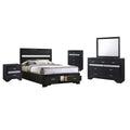 5 Piece Full Platform Storage Wood Bedroom Set Black K991457