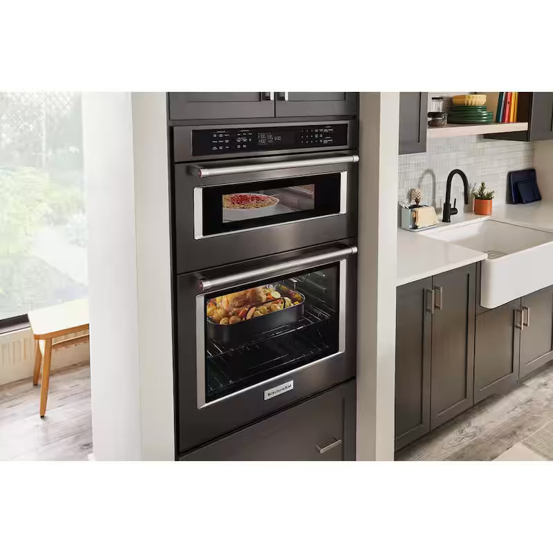 Electric Wall Oven and Microwave Combo in Black Stainless Steel with Air Fry X64793
