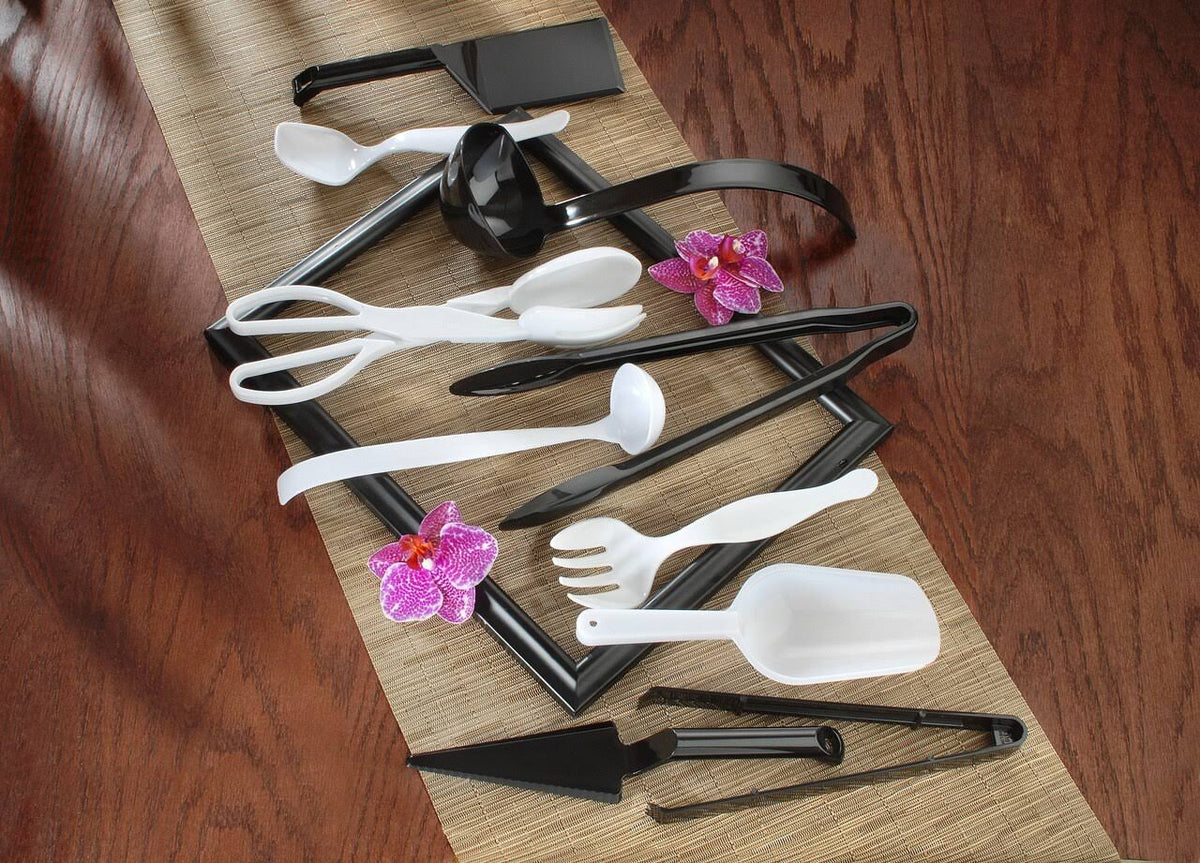 White 9x22 Plastic Tongs W988414