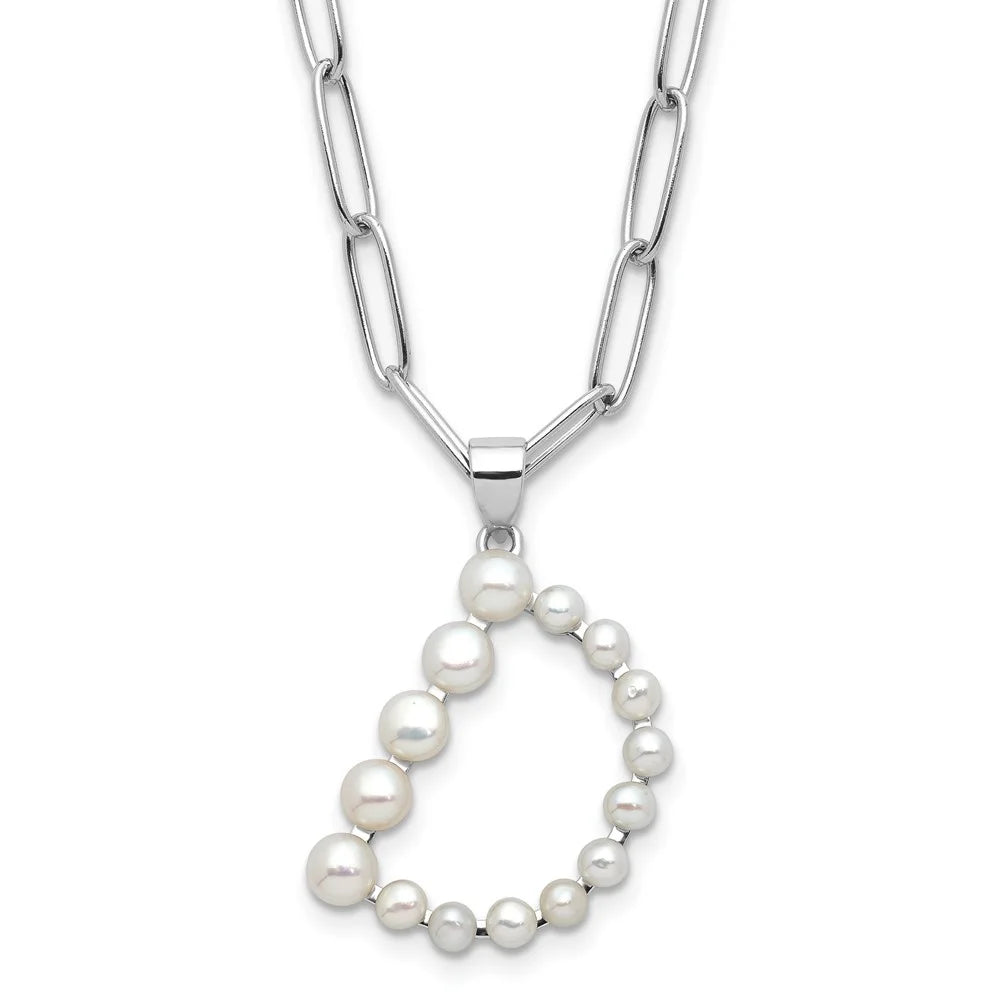 Sterling Silver Pearl Letter D Necklace D206