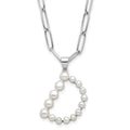 Sterling Silver Pearl Letter D Necklace D206