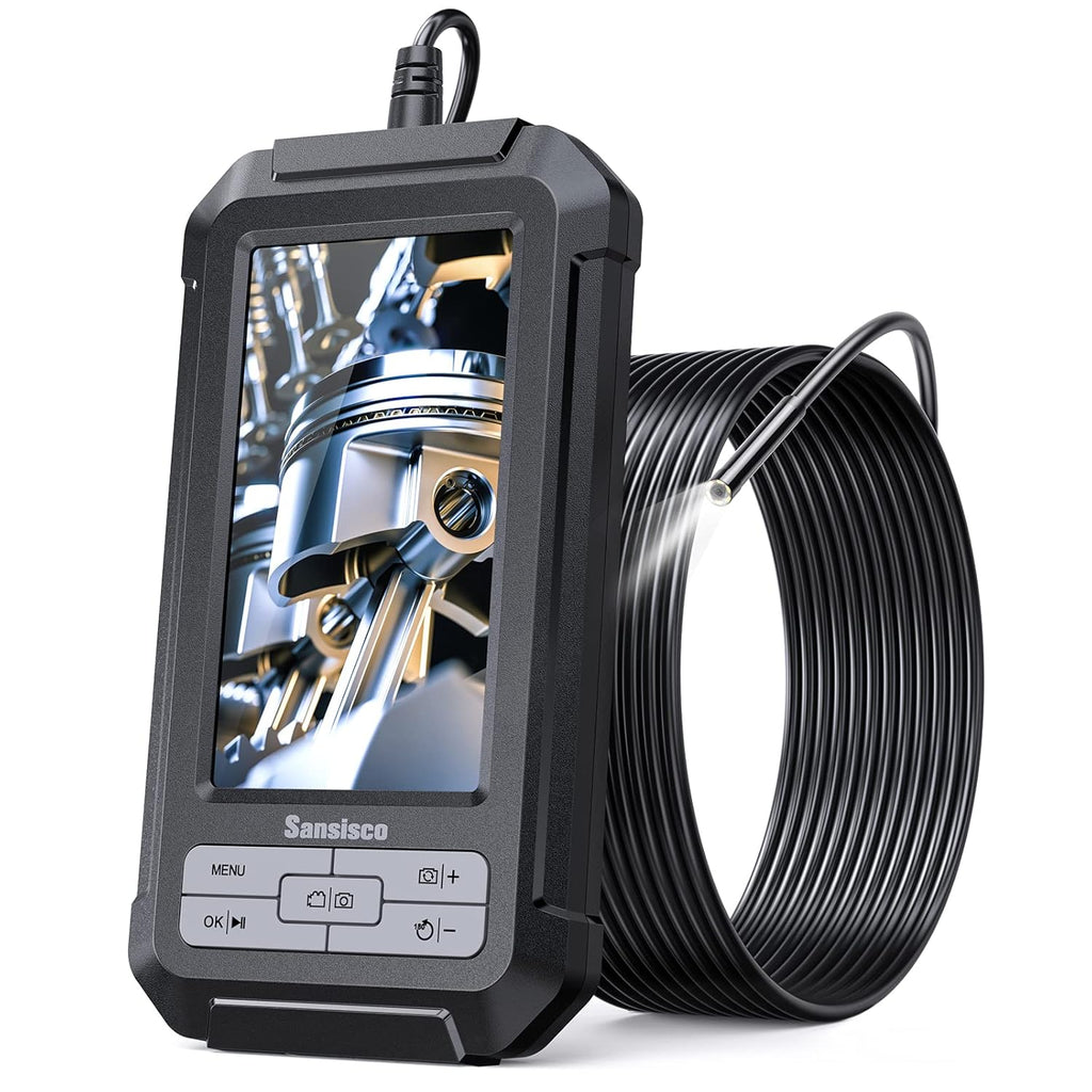 1080P HD Digital Endoscope with 5.5 mm Thin Probe, 4.3-Inch LCD Screen, IP67 Waterproof, 16.5ft Semi-Rigid Cable K932