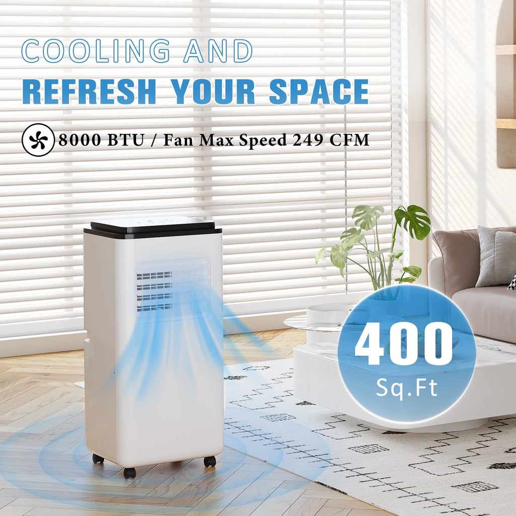 8,000BTU Portable Air Conditioner with Remote Control W83887