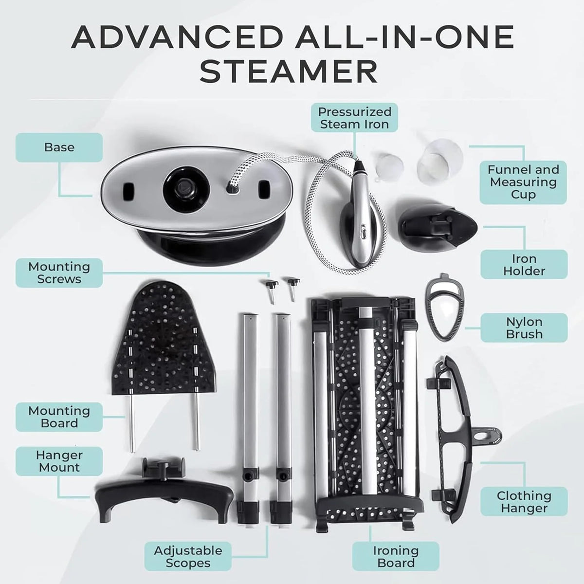 All-in-One Garment Steamer & Clothes Iron with Ironing Board & Hanger M7092