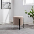 Light Brown Round Ottoman S9717