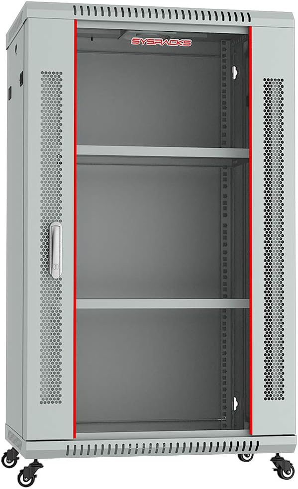18U Wall Mount Gray IT Network Server Rack Cabinet Enclosure 24 Inch Depth T859