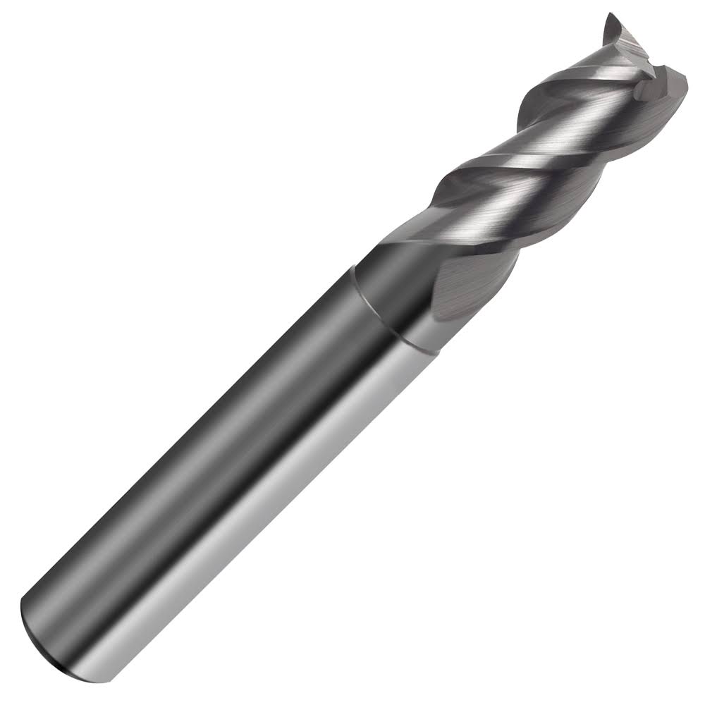 9mm 3 Flute 45° Helix Carbide Plain Shank End Mill Bright Uncoated V264