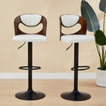 White Adjustable Swivel Bar Stools Set of 2 N962085