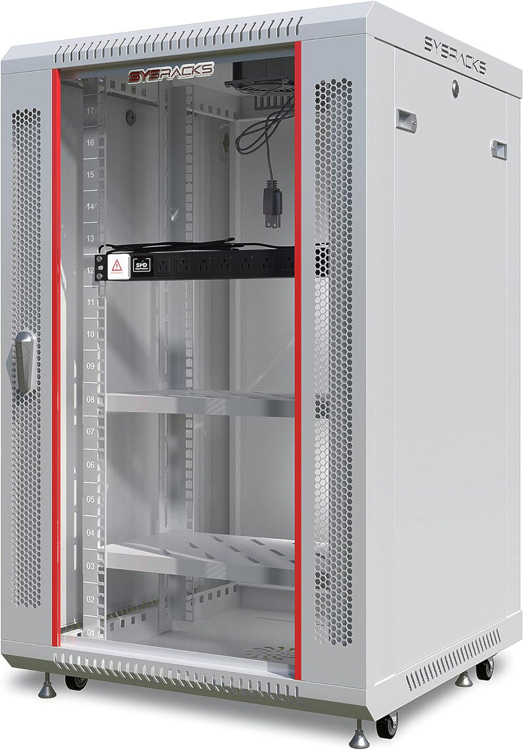 18U Wall Mount Gray IT Network Server Rack Cabinet Enclosure 24 Inch Depth T859