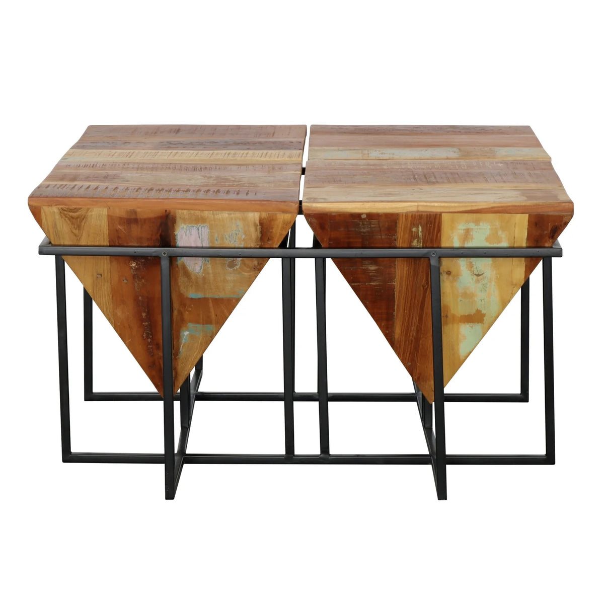 Reclaimed Wood & Iron Square Cocktail Table X928343
