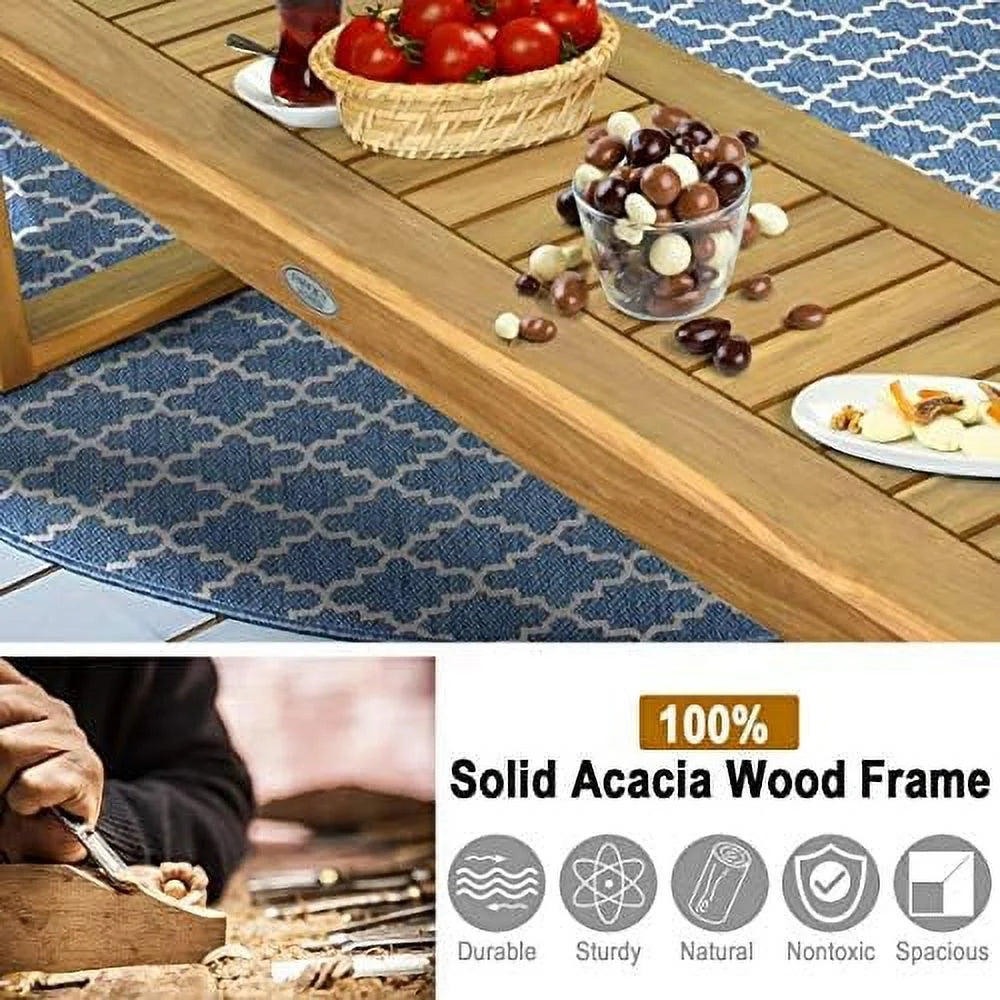 52 Inches Acacia Wood Backless Patio Bench I651030