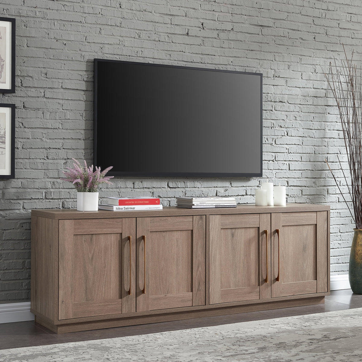 White Rectangular TV Stand W316