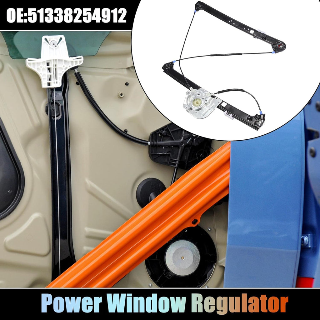 Power Window Regulator without Motor for BMW X5 Front Right Passenger Side Pack of 2 Y334945