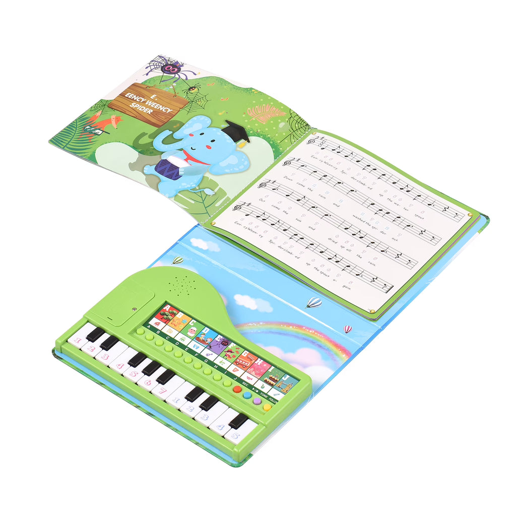 20-Key Electronic Piano Book with Built-In Keyboard, Educational Music Toy for Kids A74565