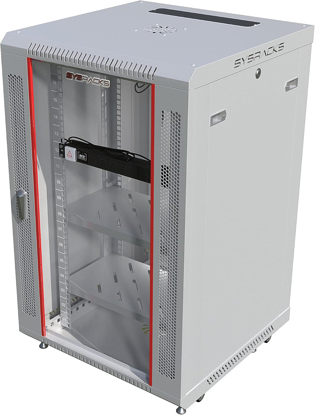 18U Wall Mount Gray IT Network Server Rack Cabinet Enclosure 24 Inch Depth T859