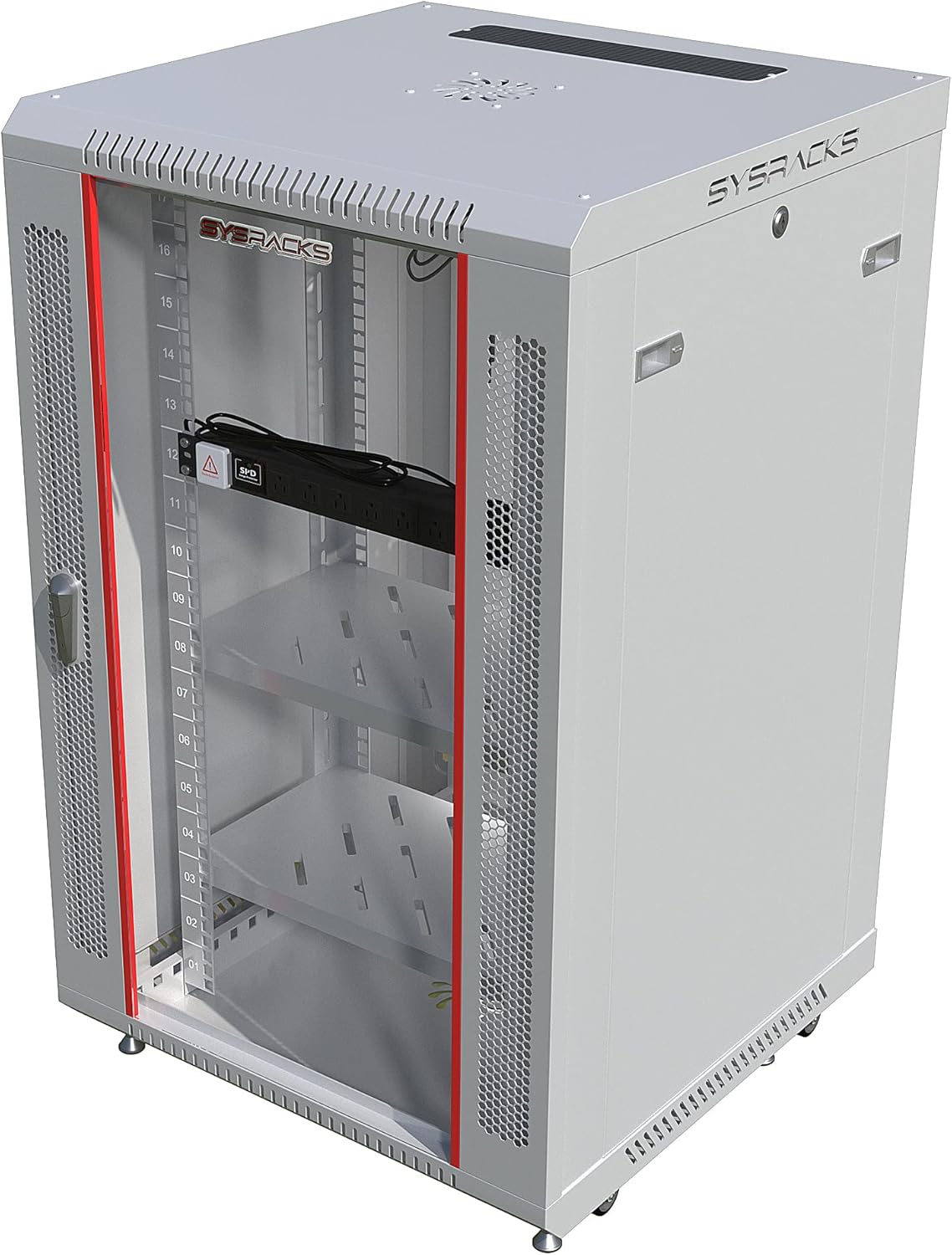 18U Wall Mount Gray IT Network Server Rack Cabinet Enclosure 24 Inch Depth T859