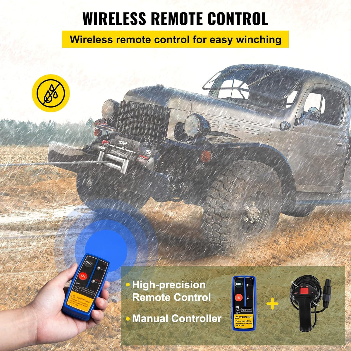 18000lbs 12V Electric Winch with Wireless Remote Control B897