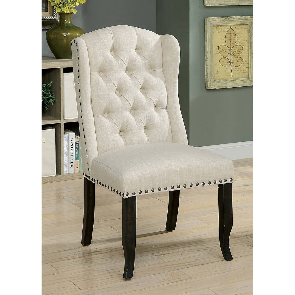 Antique Black Side Chair Set of 2 F384461